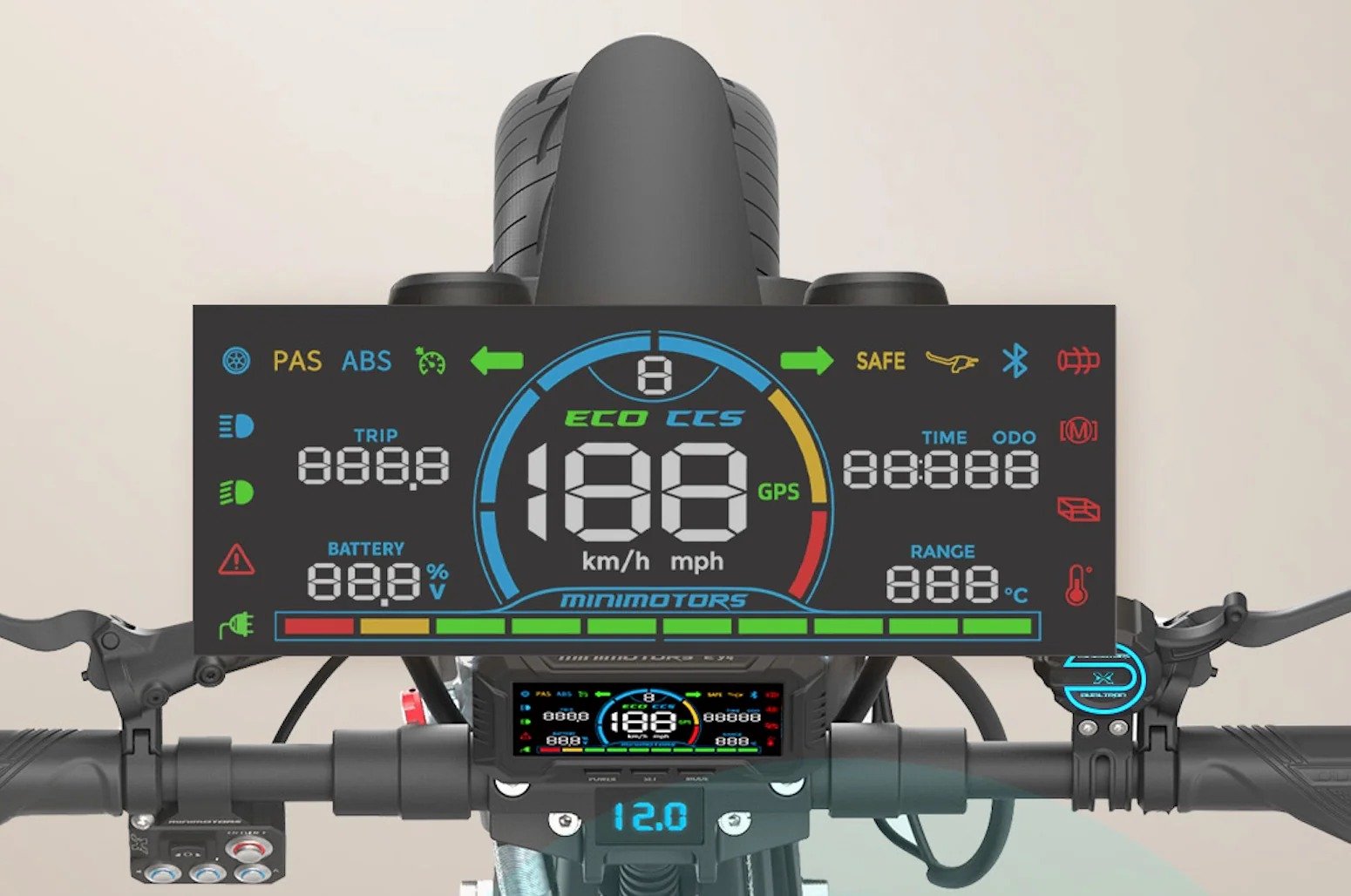Pantalla panorámica de 4ta generación EY4 del Dualtron X Limited